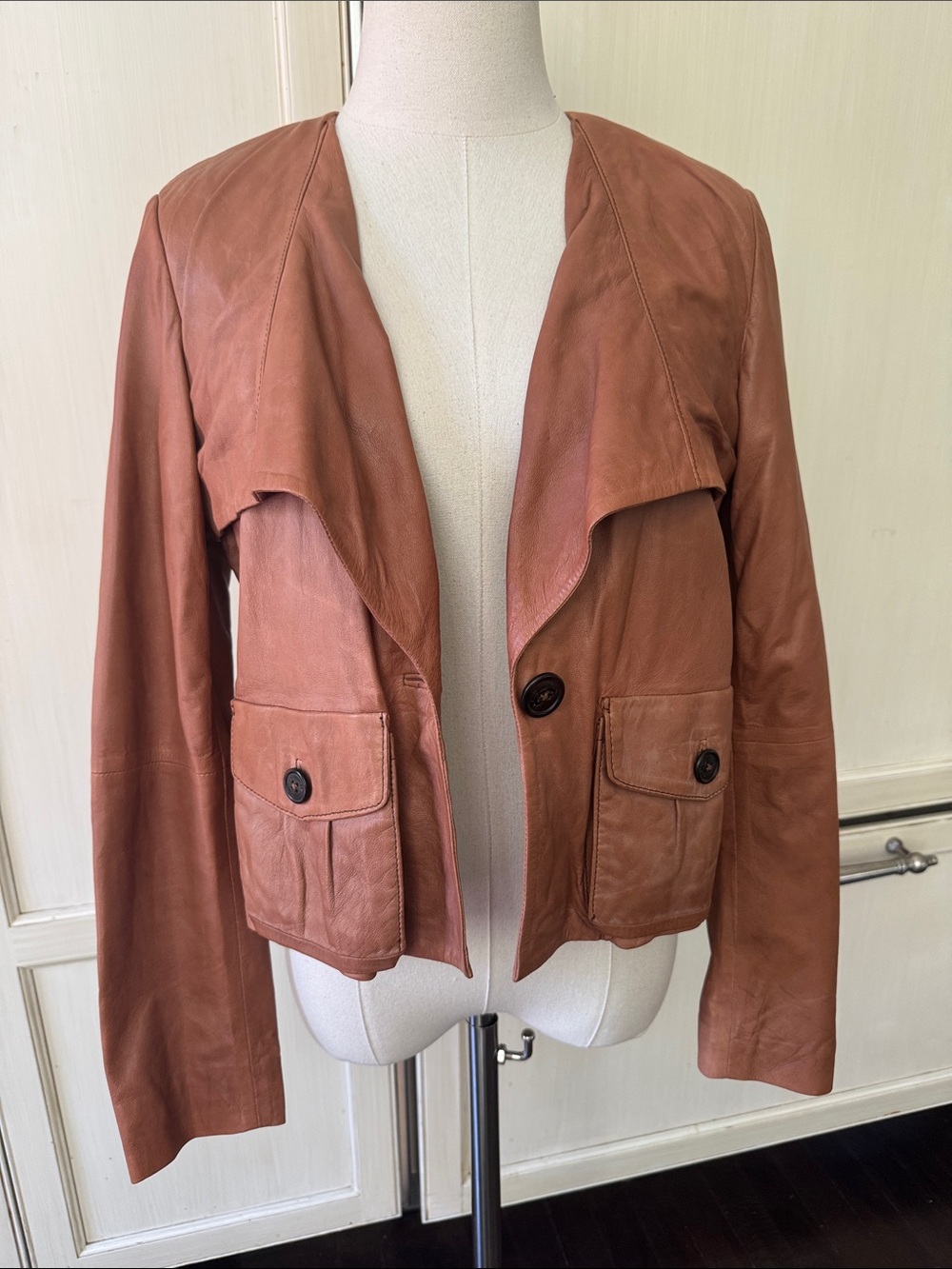NWT Juicy Couture brown Leather cropped Jacket